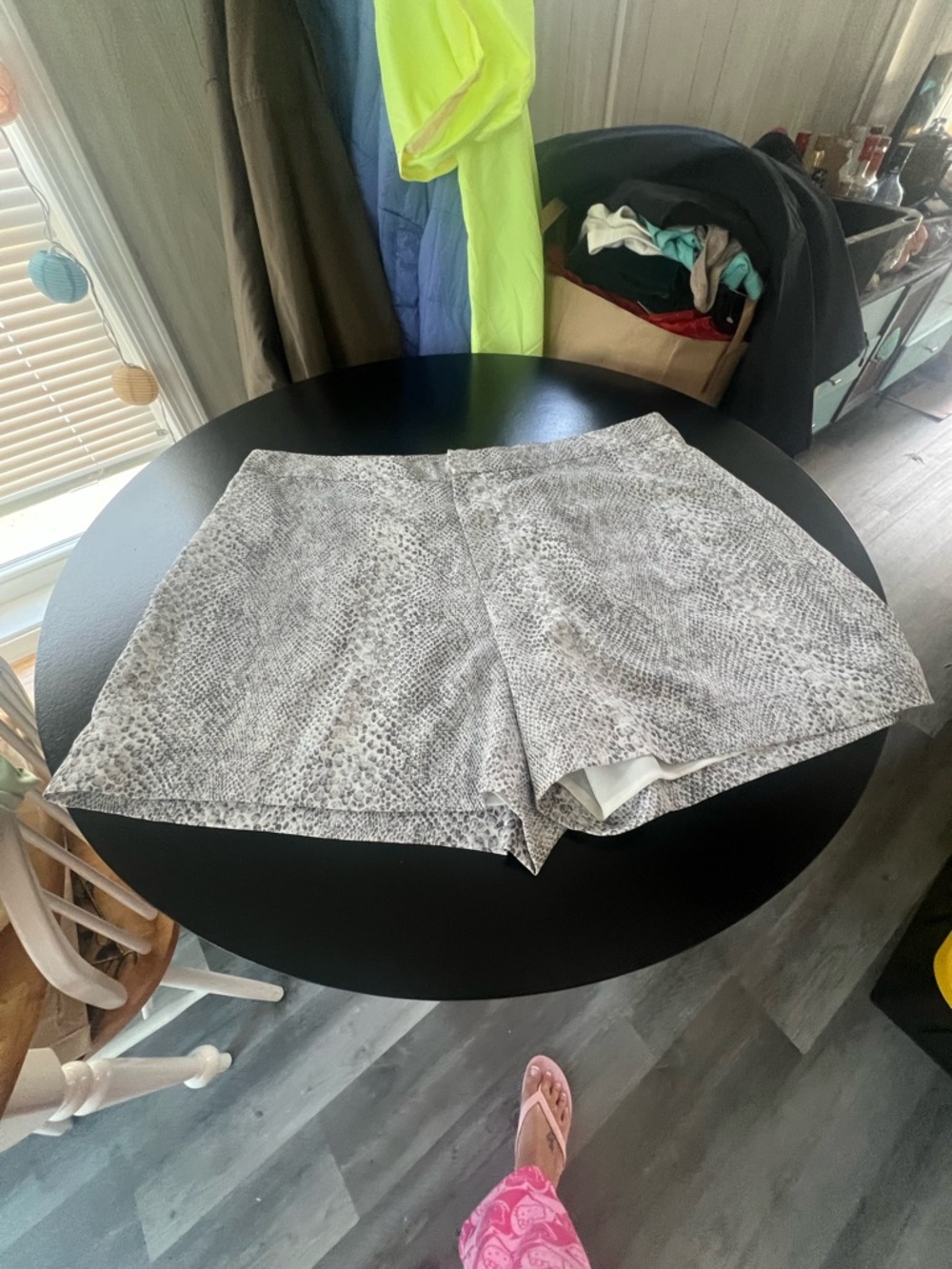 Calvin Klein Gray Snake-Print High Waist Shorts
